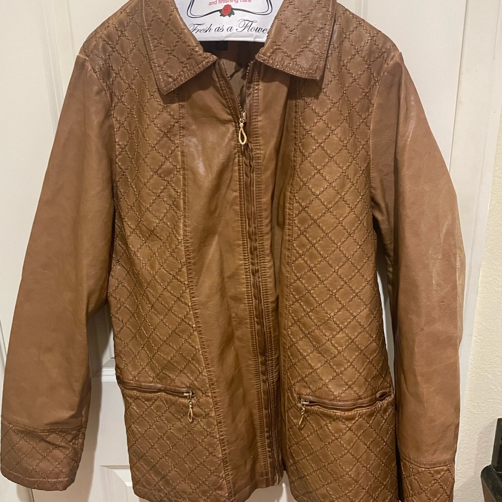 Tan Faux Leather Jacket XL Brand New Without Tag Never Worn